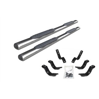 Go Rhino | 4in 1000 Series Side Steps w/ Mounting Bracket Kit - Silverado / Sierra 2500 HD / 3500 HD 6.6L 2015-2019
