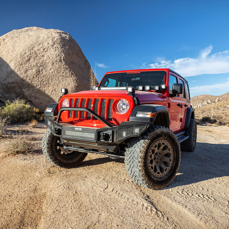 Go Rhino | Rockline Winch-Ready Full Width Bumper w/ Overrider - Gladiator / Wrangler (JK) / Wrangler (JL) 2007-2025
