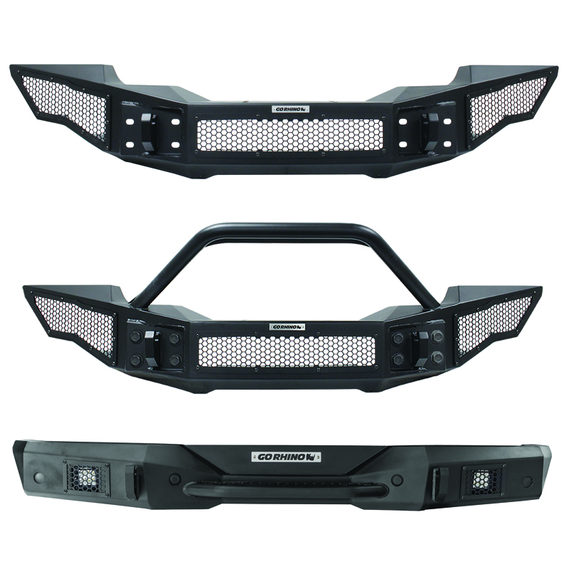 Go Rhino | Rockline Winch-Ready Full Width Bumper w/ Overrider - Gladiator / Wrangler (JK) / Wrangler (JL) 2007-2025