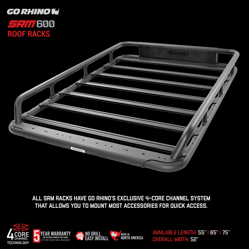 Go Rhino | SRM600 55in Tubular Basket-Style Roof Rack