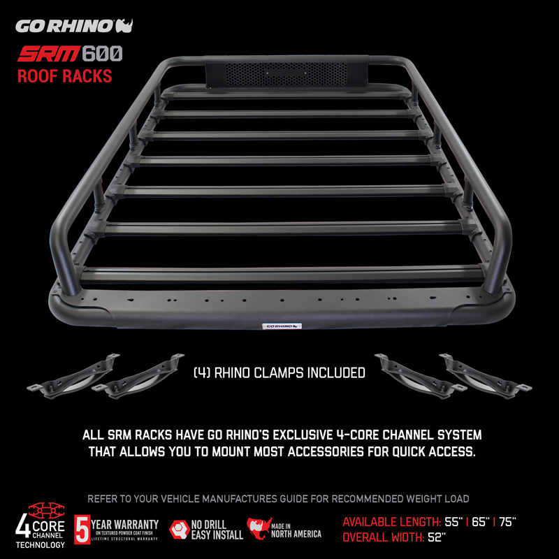 Go Rhino | SRM600 55in Tubular Basket-Style Roof Rack