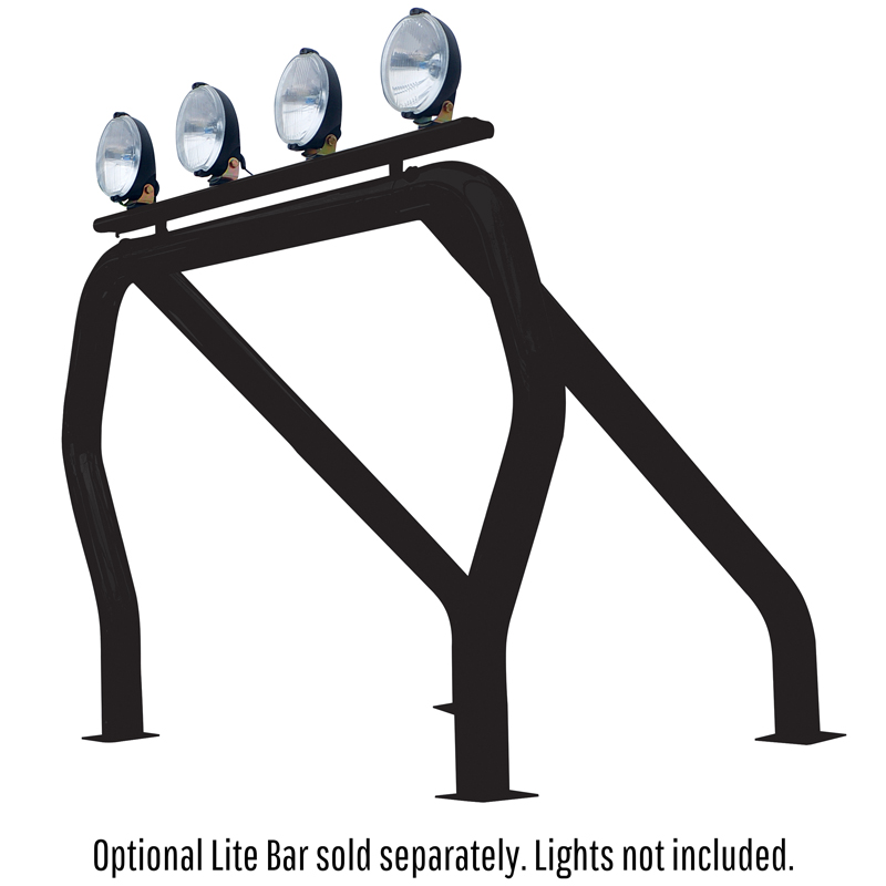 Go Rhino | Bed Bars Complete Kit - Single Bar/Single Kicker (Between wheel wells) - Black - Ranger / Sonoma / Frontier / Tacoma 