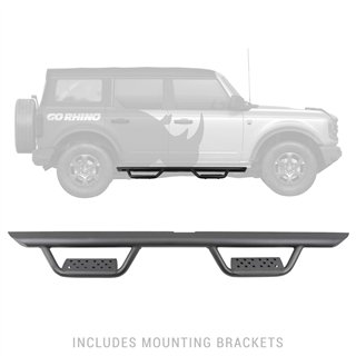 Go Rhino | Dominator Xtreme D2 Side Steps w/ Mounting Bracket Kit - Bronco 2.3T / 2.7T / 3.0T 2021-2023
