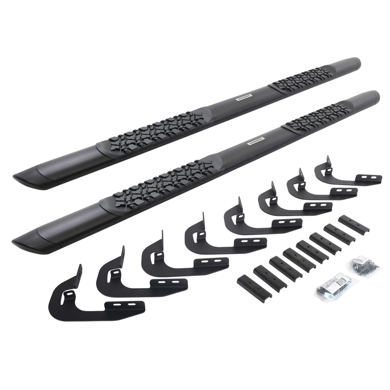 Go Rhino | V-Series V3 Aluminum Side Steps and Mounting Brackets Kit - Textured Black - Chevrolet / GMC 2014-2019