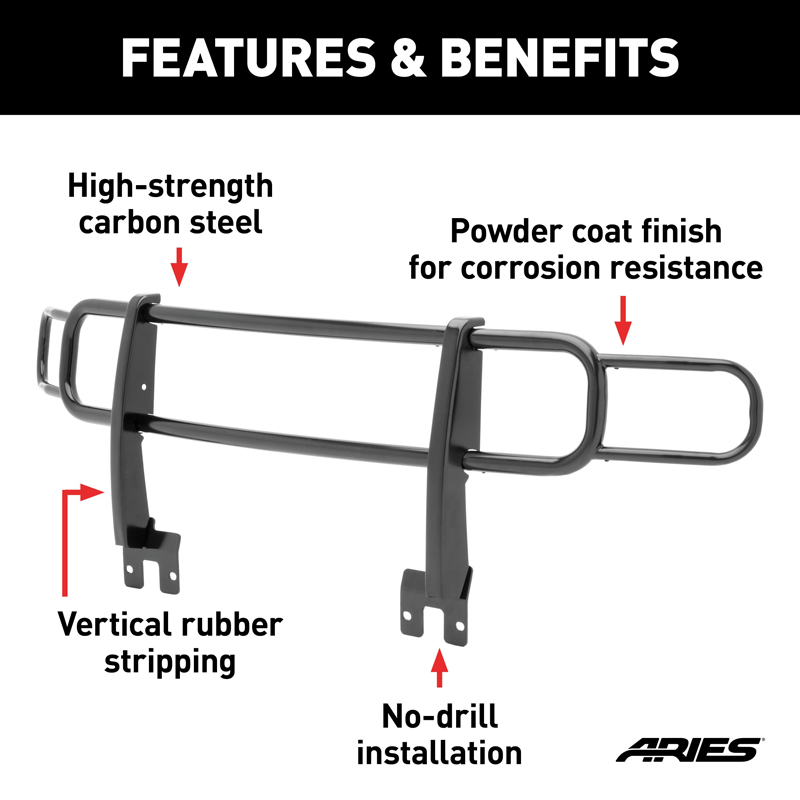 ARIES | Black Steel Grille Guard - H3 / H3T 2006-2010