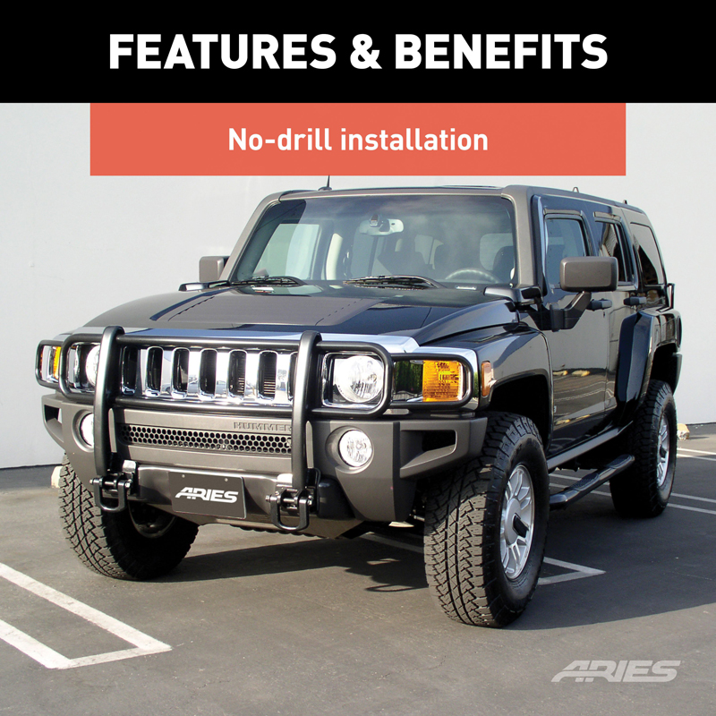 ARIES | Black Steel Grille Guard - H3 / H3T 2006-2010
