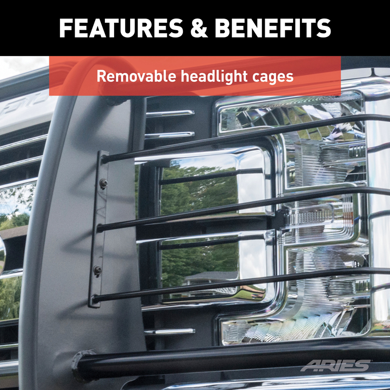 ARIES | Black Steel Grille Guard - Ram 1500 3.6L / 5.7L / 6.2L 2019-2022