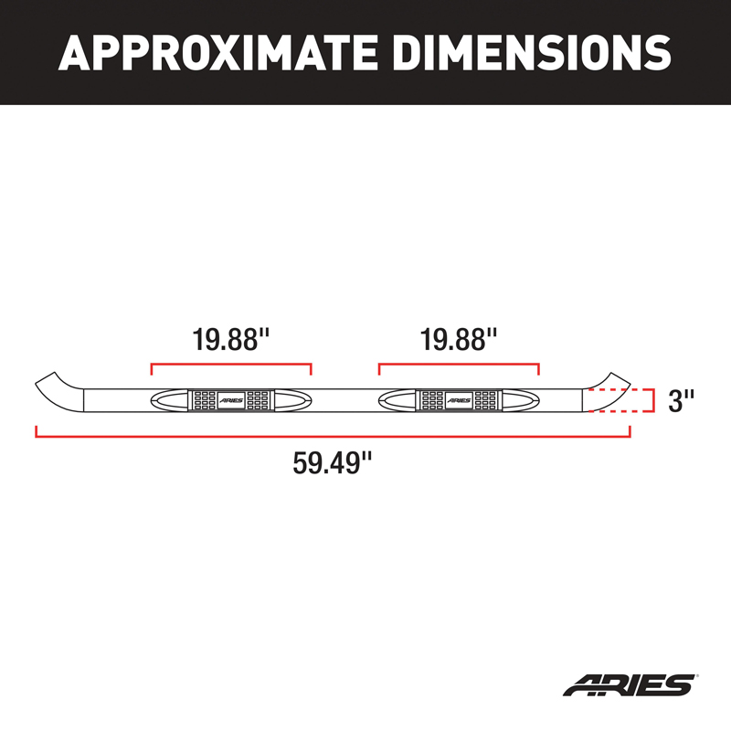 ARIES | 3in Round Black Steel Side Bars - F-150 2009-2014