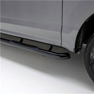 ARIES | 3in Round Black Steel Side Bars - Chevrolet / GMC 2000-2007