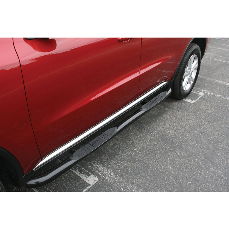 ARIES | 3in Round Black Steel Side Bars - Durango 2011-2022