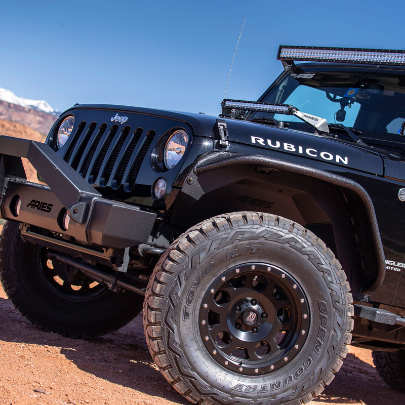 ARIES | Black Aluminum Front Fender Flares - Wrangler (JK) Unlimited 3.6L / 3.8L 2007-2018