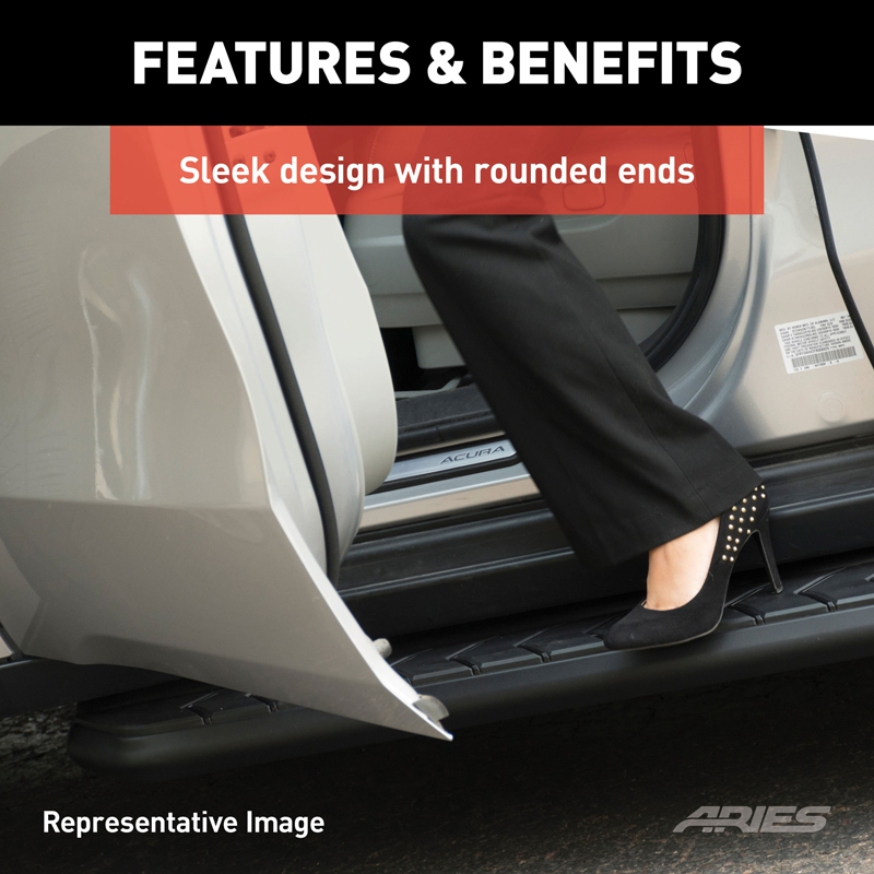 ARIES | AeroTread 5in x 67in Black Stainless Running Boards (No Brackets) - Chevrolet / GMC / Honda / Hyundai / Jeep / Kia / Toy
