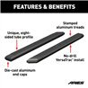 ARIES | AdvantEDGE 5-1/2in x 85in Black Aluminum Side Bars (No Brackets) - Chevrolet / Dodge / Ford / GMC / Honda / Nissan / Toy