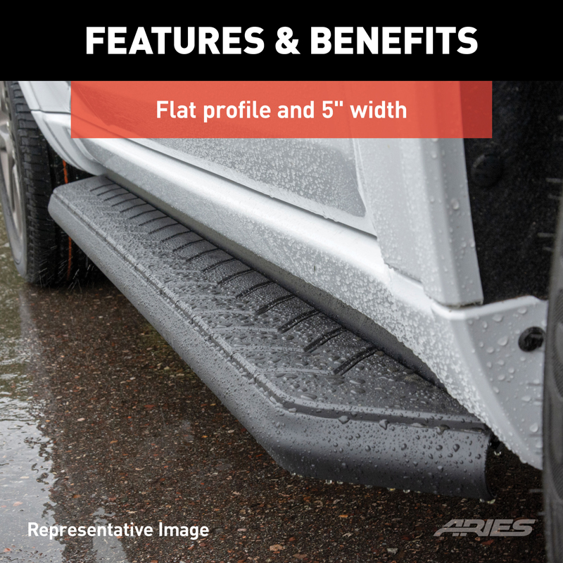 ARIES | AeroTread 5in x 73in Black Stainless Running Boards - Durango 3.6L / 5.7L / 6.4L 2011-2018