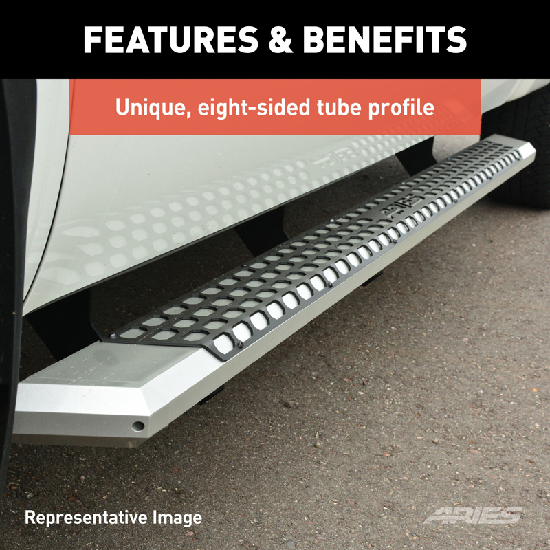 ARIES | AdvantEDGE 5-1/2in x 75in Chrome Aluminum Side Bars - Chevrolet / GMC 2005-2020