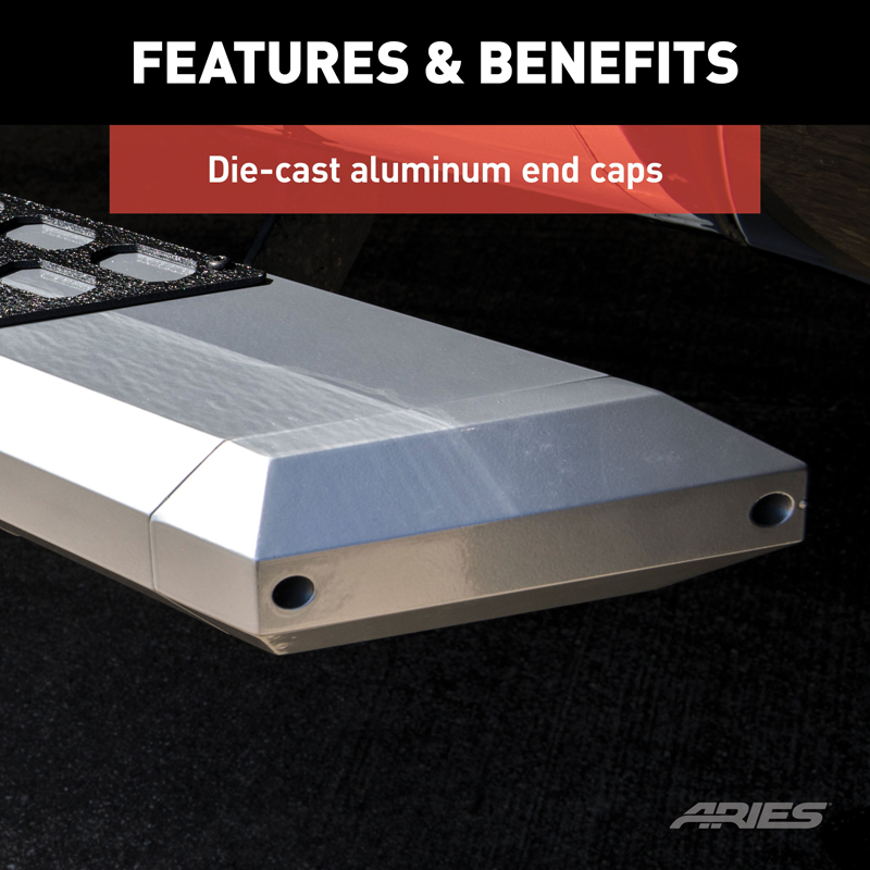 ARIES | AdvantEDGE 5-1/2in x 75in Chrome Aluminum Side Bars - Chevrolet / GMC 2005-2020