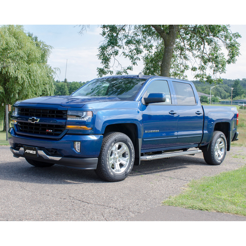 ARIES | AdvantEDGE 5-1/2in x 75in Chrome Aluminum Side Bars - Chevrolet / GMC 2005-2020