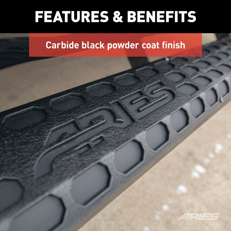 ARIES | AdvantEDGE 5-1/2in x 91in Black Aluminum Side Bars - Ram 2500 / 3500 2009-2022