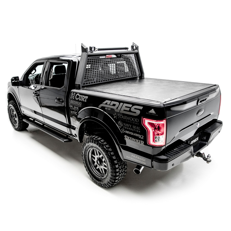 ARIES | AdvantEDGE 5-1/2in x 91in Black Aluminum Side Bars - F-150 / Lightning / F-250 / F-350 2015-2023