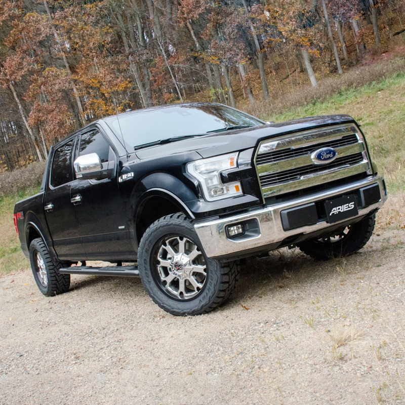 ARIES | AscentStep 5-1/2in x 75in Black Steel Running Boards - F-250 / F-350 2000-2016