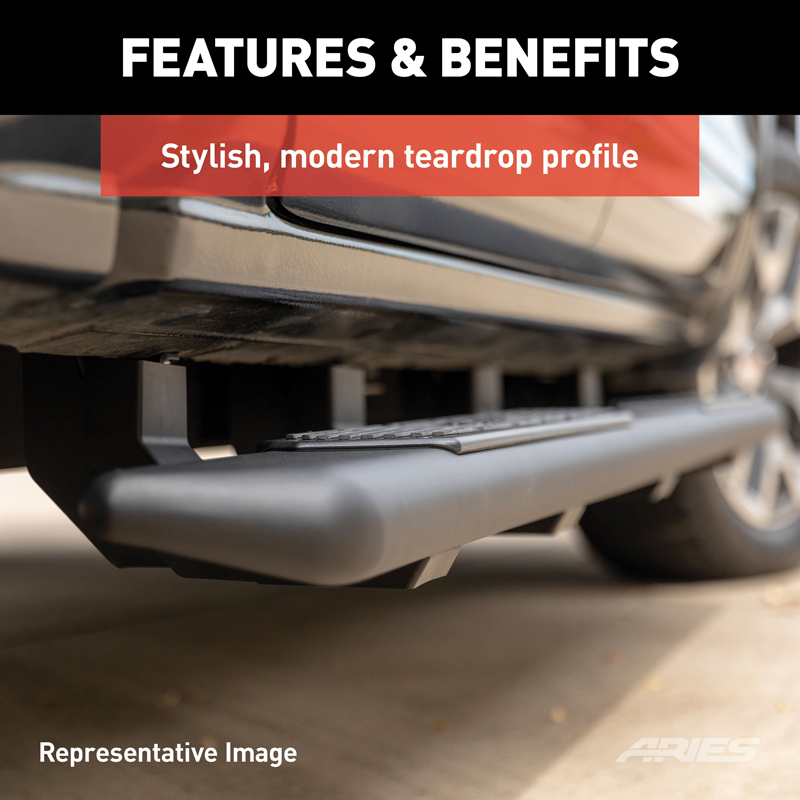 ARIES | AscentStep 5-1/2in x 75in Black Steel Running Boards - Durango 2011-2022