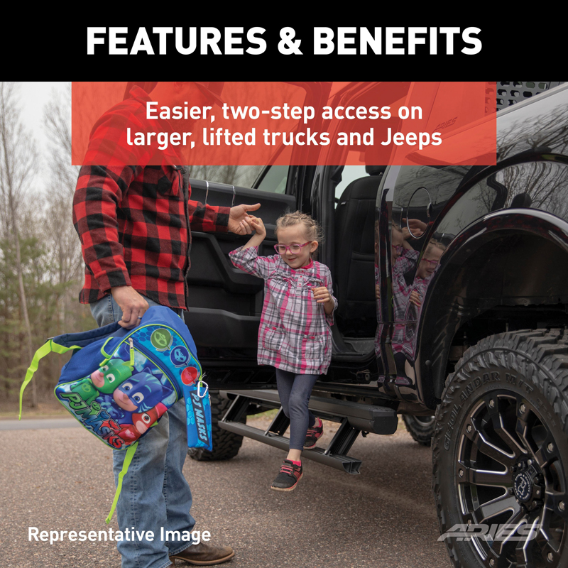 ARIES | ActionTrac 87.6in Powered Running Boards (No Brackets) - Chevrolet / Dodge / Ford / GMC / Nissan / Toyota 2000-2023