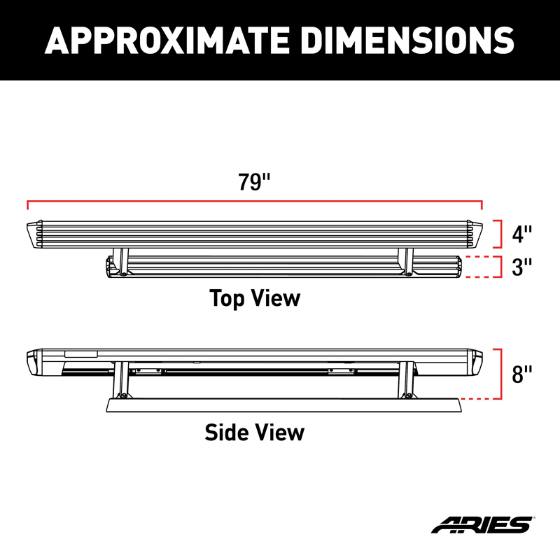 ARIES | ActionTrac 83.6in Powered Running Boards - Gladiator 3.0L / 3.6L 2020-2022