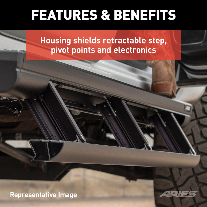 ARIES | ActionTrac 83.6in Powered Running Boards - Gladiator 3.0L / 3.6L 2020-2022