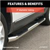 ARIES | 3in Round Polished Stainless Side Bars - F-150 / Heritage 2000-2004