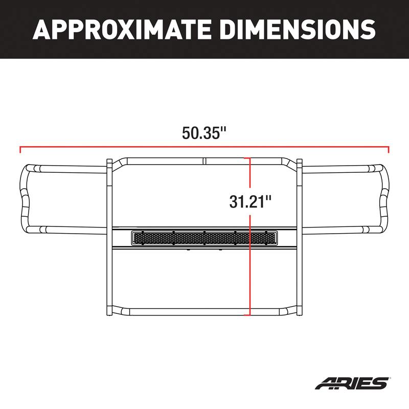 ARIES | Pro Series Black Steel Grille Guard - Gladiator / Wrangler (JL) Unlimited 2018-2021