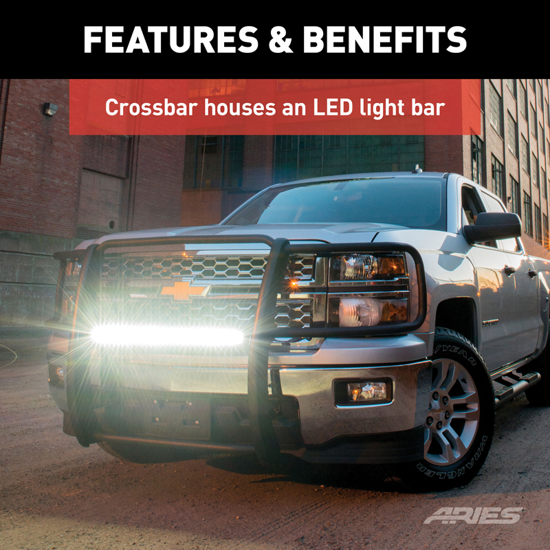 ARIES | Pro Series Black Steel Grille Guard - Gladiator / Wrangler (JL) Unlimited 2018-2021