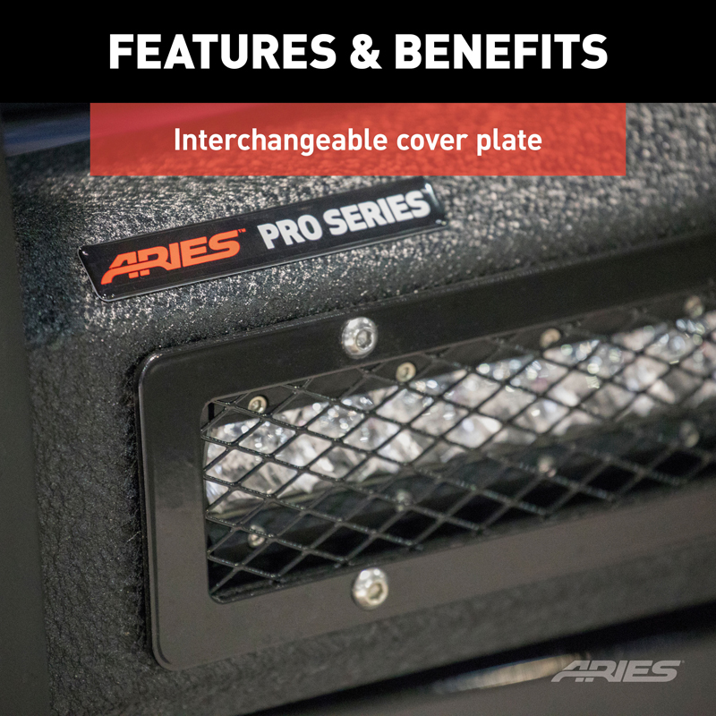 ARIES | Pro Series Black Steel Grille Guard - Gladiator / Wrangler (JL) Unlimited 2018-2021