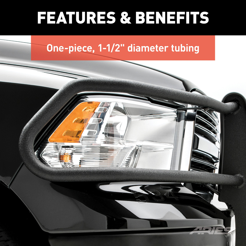 ARIES | Pro Series Black Steel Grille Guard - Gladiator / Wrangler (JL) Unlimited 2018-2021