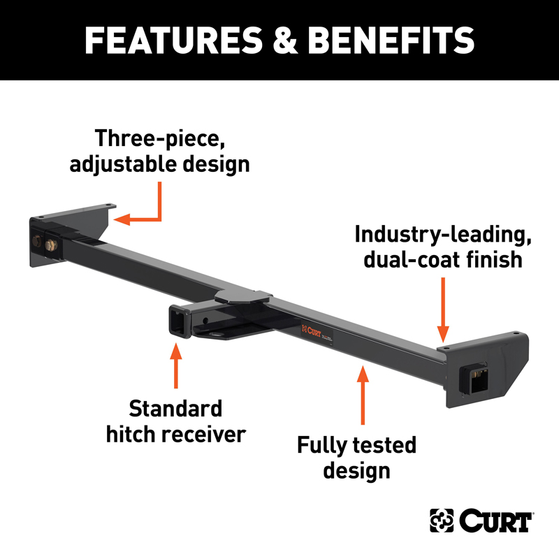 CURT | Adjustable RV Trailer Hitch, 2in Receiver (Up to 66in Frames)