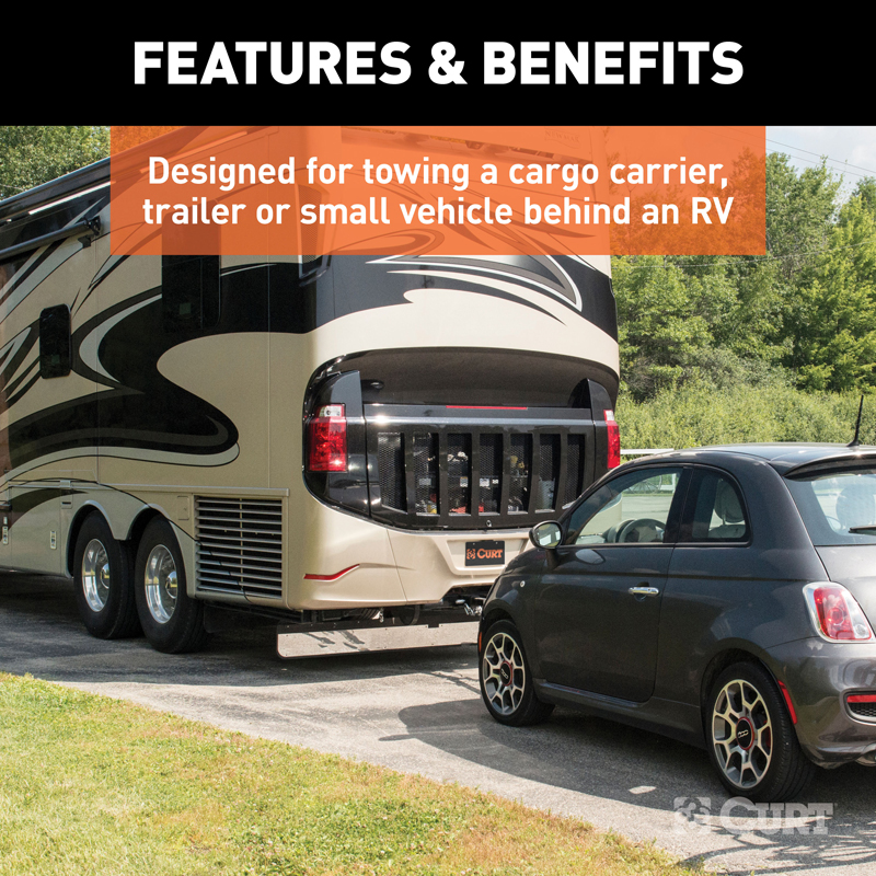 CURT | Adjustable RV Trailer Hitch, 2in Receiver (Up to 66in Frames)