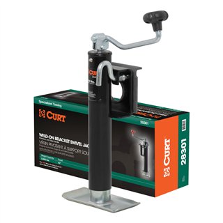 CURT | Bracket-Mount Swivel Jack with Top Handle (2,000 lbs, 10in Travel, Packaged)