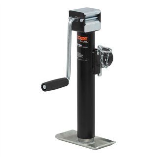 CURT | Pipe-Mount Swivel Jack with Side Handle (5,000 lbs, 10in Travel)