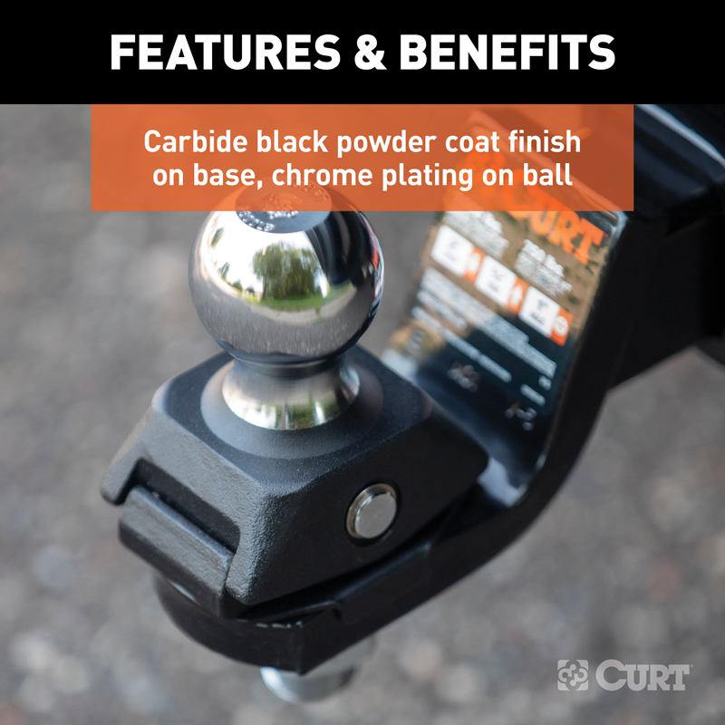 CURT | RockerBall 2in Cushion Hitch Trailer Ball (1in Shank, 7,500 lbs.)