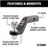 CURT | Loaded Forged Ball Mount with 2-5/16in Ball (2in Shank, 15,000 lbs., 4in Drop)