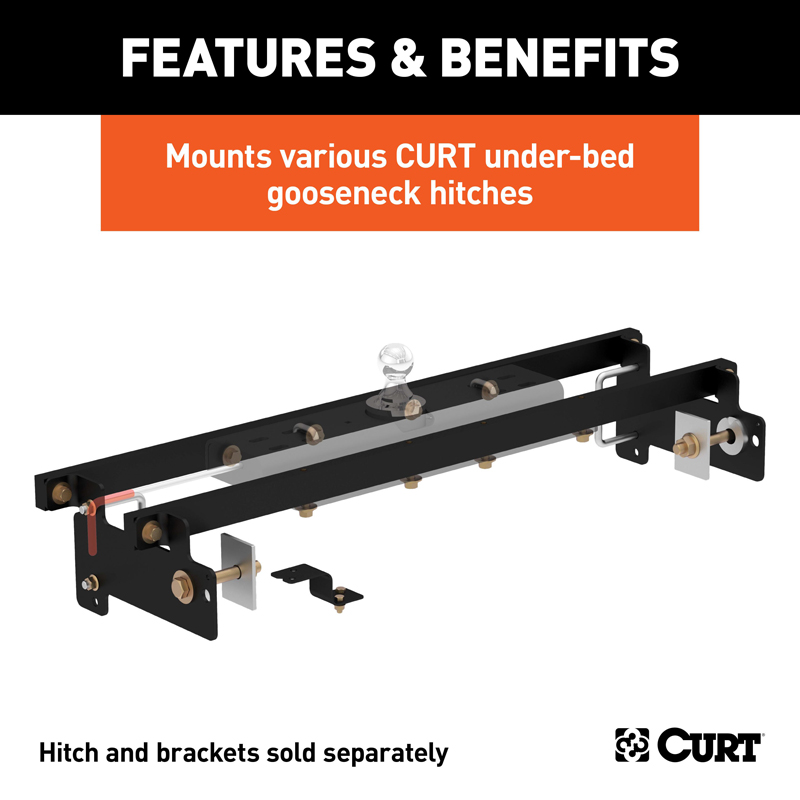 CURT | Double Lock Gooseneck Installation Brackets - Silverado / Sierra 1500 / Limited 2007-2019