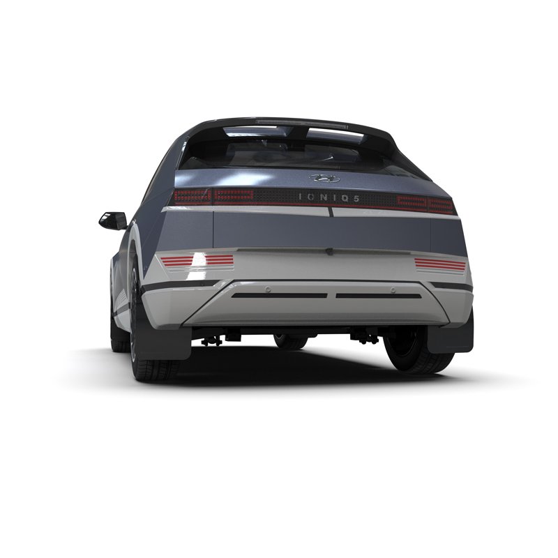 RallyArmor | Black UR Mud Flap Metallic Black Logo - Ioniq 5 2022-2024