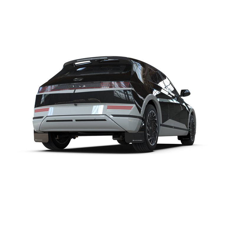 RallyArmor | Black UR Mud Flap White Logo - Ioniq 5 2022-2024