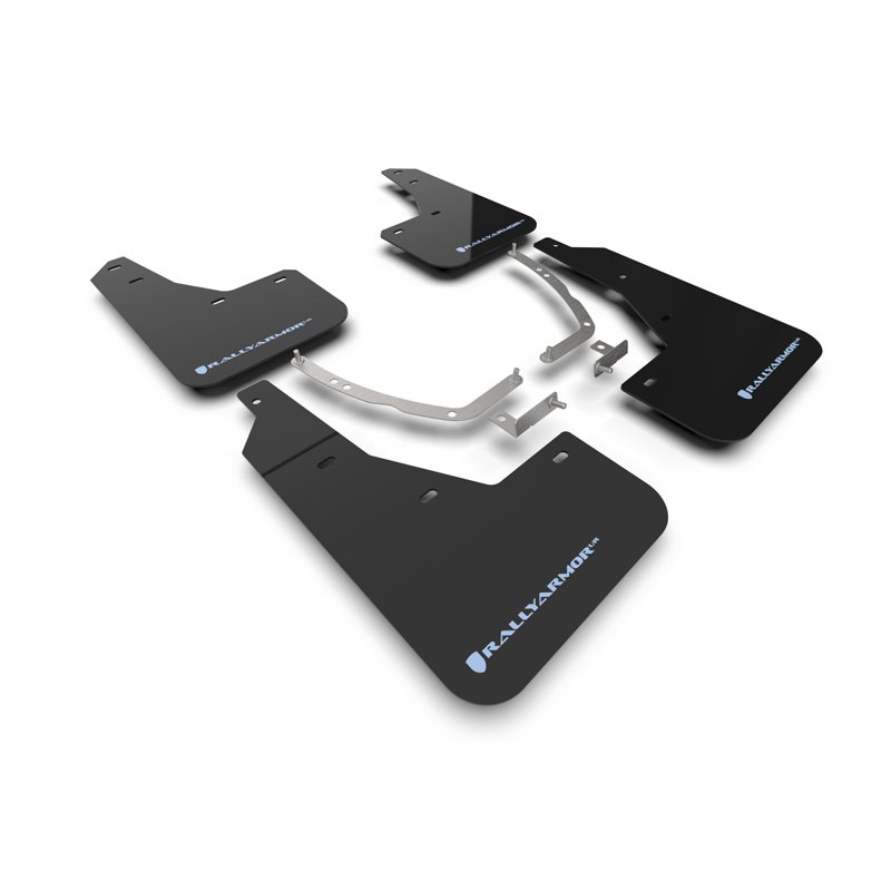 RallyArmor | Black UR Mud Flap Blue Logo - Ioniq 5 2022-2024