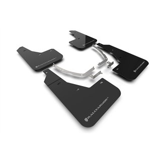 RallyArmor | Black UR Mud Flap Silver Logo - Ioniq 5 2022-2024