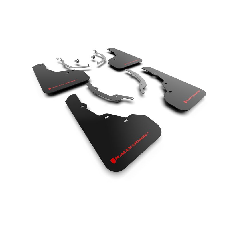 RallyArmor | Black UR Mud Flap Red Logo - Santa Cruz / XRT 2022-2025