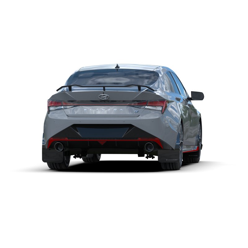 RallyArmor | Black UR Mud Flap Grey Logo - Elantra N / N Line 2022-2023