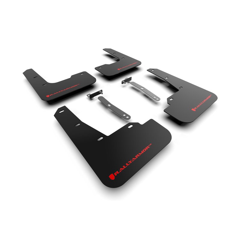 RallyArmor | Black UR Mud Flap Red Logo - Elantra N / N Line 2022-2023