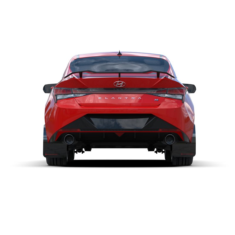 RallyArmor | Black UR Mud Flap Red Logo - Elantra N / N Line 2022-2023