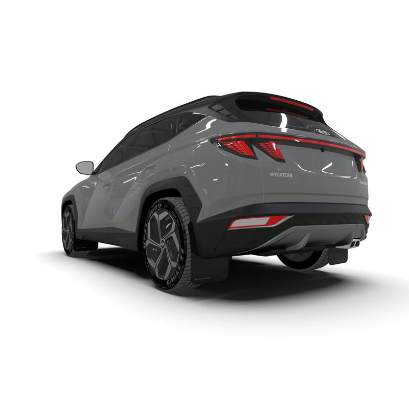 RallyArmor | Black UR Mud Flap Metallic Black Logo - Tucson 2022-2024
