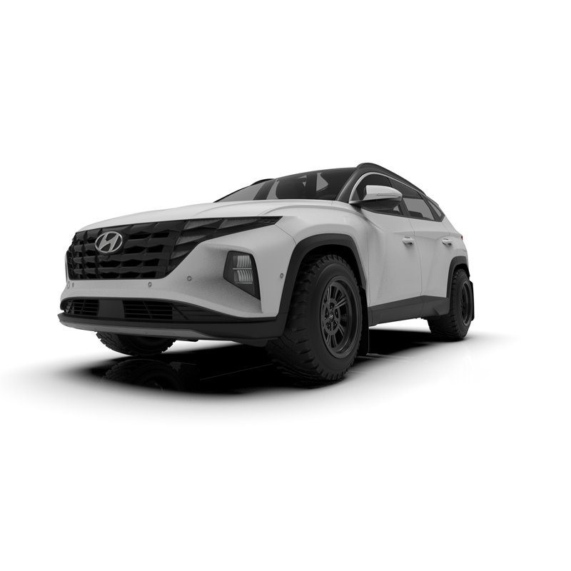 RallyArmor | Black UR Mud Flap Metallic Black Logo - Tucson 2022-2024